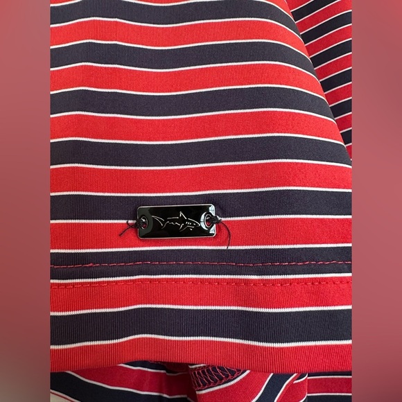 Men’s Greg Norman Golf Polo, Red White Blue Stripe Classic, size Large - Picture 5 of 6